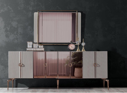  Modern Esszimmer Set Besteht aus Stilvoll Anrichte und Spiegel 2tlg